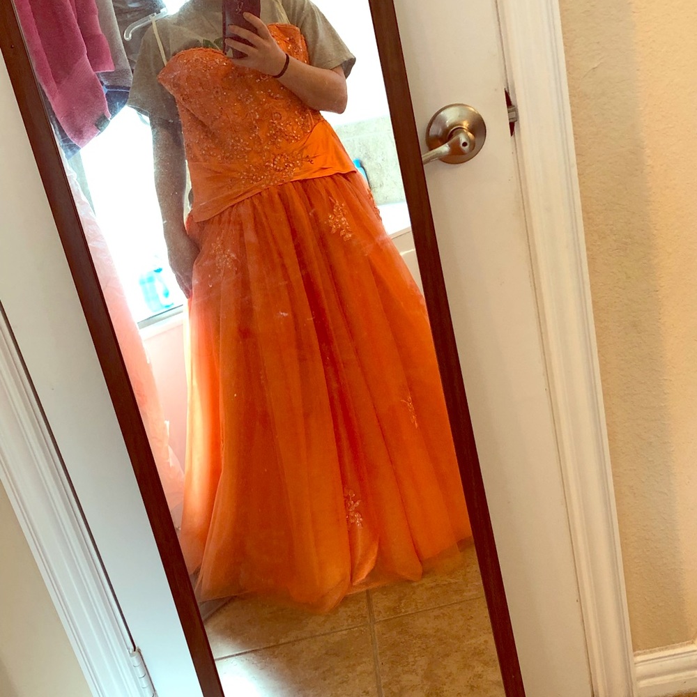 Orange ball gown